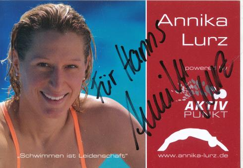 Annika Lurz  Schwimmen  Autogrammkarte  original signiert 