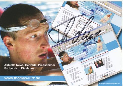 Thomas Lurz  Schwimmen  Autogrammkarte  original signiert 