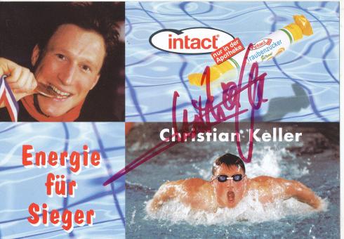 Christian Keller  Schwimmen  Autogrammkarte  original signiert 