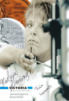 Barbara Mensing  Bogen Schießen  Autogrammkarte  original signiert 