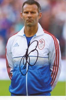 Ryan Giggs  Großbritanien Olympia  Fußball Autogramm Foto original signiert 