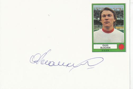Oleg Blochin  Rußland  WM 1982  Fußball Autogramm Karte  original signiert 