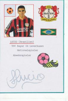 Lucio  Bayer 04 Leverkusen  Fußball Autogramm Karte  original signiert 
