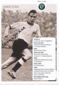 Horst Eckel † 2021   DFB Weltmeister WM 1954  Fußball Autogrammkarte  original signiert 