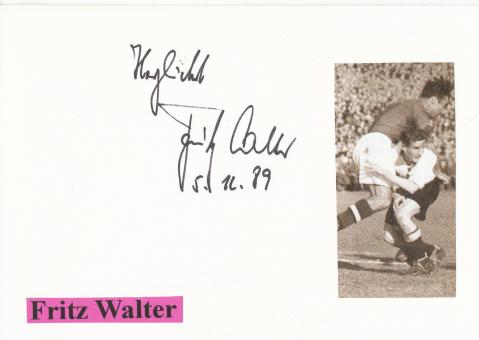 Fritz Walter † 2004  DFB Weltmeister  WM 1954   Fußball Autogramm Karte  original signiert 