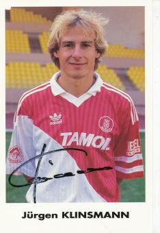 Jürgen Klinsmann  AS Monaco  Fußball Autogrammkarte original signiert 