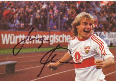 Jürgen Klinsmann   VFB Stuttgart  Fußball Autogrammkarte original signiert 