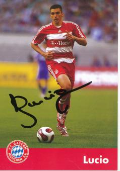 Lucio   FC Bayern München  Fußball Autogrammkarte original signiert 