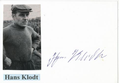Hans Klodt † 1996  FC Schalke 04  Fußball Autogramm Karte  original signiert 