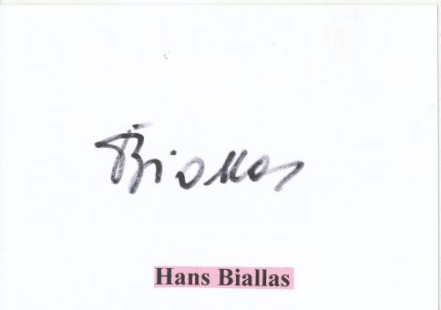Hans Biallas † 2009   DFB  Fußball Autogramm Karte  original signiert 
