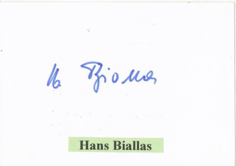 Hans Biallas † 2009   DFB  Fußball Autogramm Karte  original signiert 