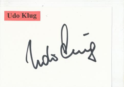 Udo Klug † 2000  Fußball Trainer  Autogramm Karte  original signiert 
