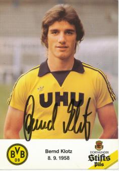Bernd Klotz  1981/1982   Borussia Dortmund   Fußball  Autogrammkarte original signiert 