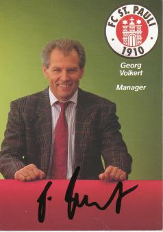 Georg Volkert † 2020  FC ST Pauli   Fußball  Autogrammkarte original signiert 