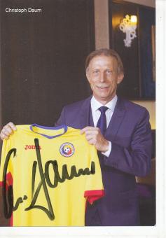 Christoph Daum  Rumänien Nationalteam   Fußball  Autogrammkarte original signiert 