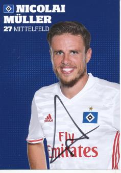 Nicolai Müller  2016/2017  Hamburger SV  Fußball  Autogrammkarte original signiert 