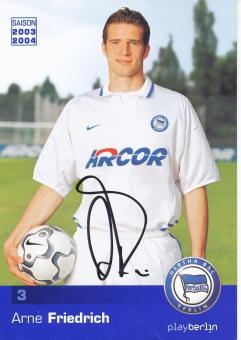 Arne Friedrich   2003/2004  Hertha BSC Berlin  Fußball Autogrammkarte original signiert 