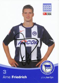 Arne Friedrich   2004/2005  Hertha BSC Berlin  Fußball Autogrammkarte original signiert 