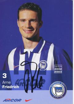 Arne Friedrich   2002/2003  Hertha BSC Berlin  Fußball Autogrammkarte original signiert 