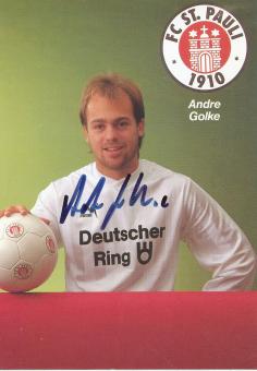 Andre Golke  1989/1990  FC St.Pauli  Fußball Autogrammkarte original signiert 