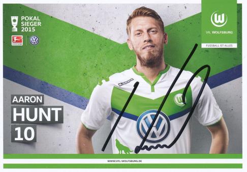 Aaron Hunt  2015/2016  VFL Wolfsburg  Fußball Autogrammkarte original signiert 