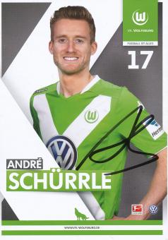Andre Schürrle  2014/2015  VFL Wolfsburg  Fußball Autogrammkarte original signiert 