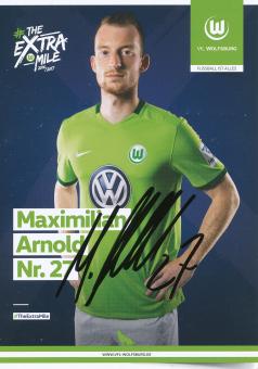 Maximilian Arnold  2016/2017  VFL Wolfsburg  Fußball Autogrammkarte original signiert 