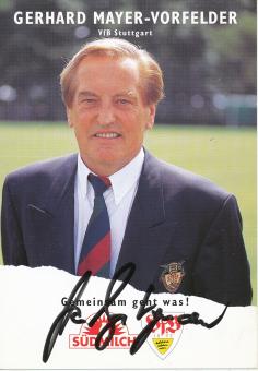 Gerhard Mayer Vorfelder † 2015   1995/1996  VFB Stuttgart  Fußball  Autogrammkarte original signiert 