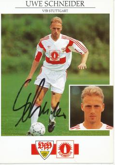Uwe Schneider  1992/1993  VFB Stuttgart  Fußball  Autogrammkarte original signiert 
