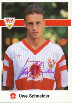 Uwe Schneider  1990/1991  VFB Stuttgart  Fußball  Autogrammkarte original signiert 