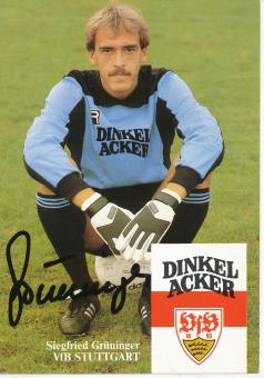 Siegfried Grüninger † 2016   1982/1983  VFB Stuttgart  Fußball  Autogrammkarte original signiert 