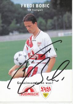 Fredi Bobic  1995/1996  VFB Stuttgart  Fußball  Autogrammkarte original signiert 