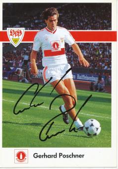 Gerhard Poschner  1989/1990  VFB Stuttgart  Fußball  Autogrammkarte original signiert 