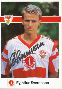 Eyjölfur Sverrisson  1990/1991  VFB Stuttgart  Fußball  Autogrammkarte original signiert 