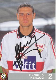 Hendrik Herzog  1996/1997   VFB Stuttgart  Fußball  Autogrammkarte original signiert 