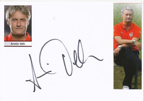 Armin Veh  VFB Stuttgart  Fußball Autogramm Karte  original signiert 
