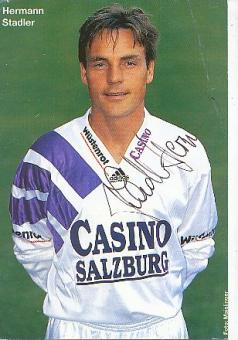 Hermann Stadler  Casino Salzburg  Fußball  Autogrammkarte original signiert 
