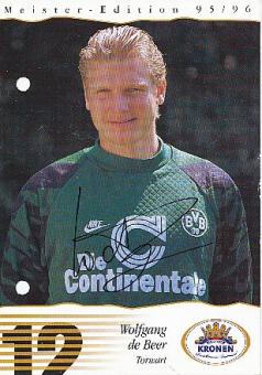 Michael Zorc  1995/96  Borussia Dortmund  Fußball beschädigte Autogrammkarte original signiert 