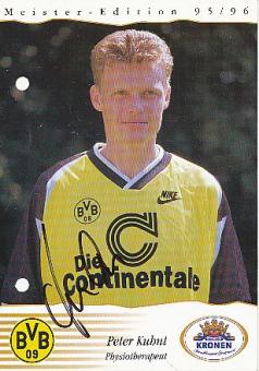 Peter Kuhnt  1995/96  Borussia Dortmund  Fußball beschädigte Autogrammkarte original signiert 