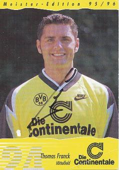 Thomas Franck  1995/96  Borussia Dortmund  Fußball beschädigte Autogrammkarte original signiert 