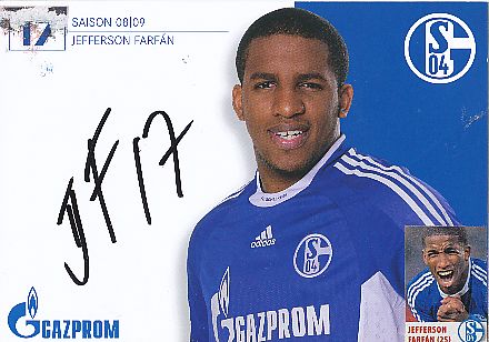 Jefferson Farfan  2008/2009  FC Schalke 04  Fußball beschädigte Autogrammkarte original signiert 
