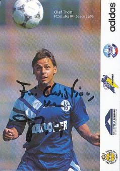 Olaf Thon  1995/96  FC Schalke 04  Autogrammkarte original signiert 