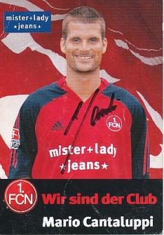 Mario Cantaluppi  FC Nürnberg  Fußball beschädigte Autogrammkarte original signiert 