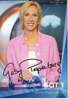 Gaby Papenburg  Sat 1  TV Sender Autogrammkarte Druck signiert 