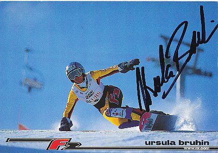 Ursula Bruhin  Schweiz  Snowboard  Ski  Autogrammkarte original signiert 
