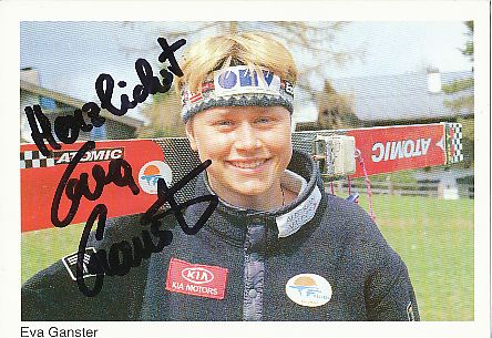 Eva Ganster  Skispringen  Autogrammkarte original signiert 