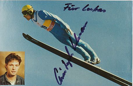 Christoph Lehmann  Schweiz  Skispringen  Foto original signiert 