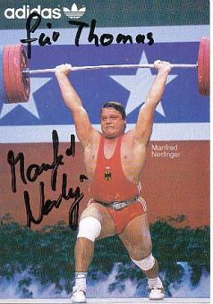 Manfred Nerlinger   Gewichtheben  Autogrammkarte  original signiert 