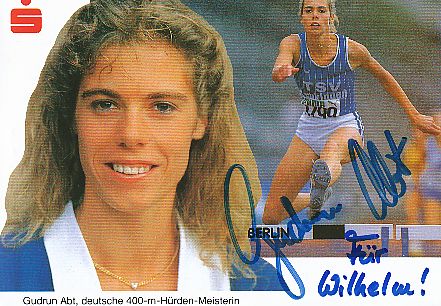 Gudrun Abt  Leichtathletik  Autogrammkarte original signiert 