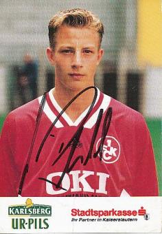 Thomas Riedl  FC Kaiserslautern  Fußball  beschädigte Autogrammkarte original signiert 